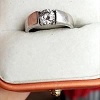 anello uomo argento con vera moissanite da 1 carat