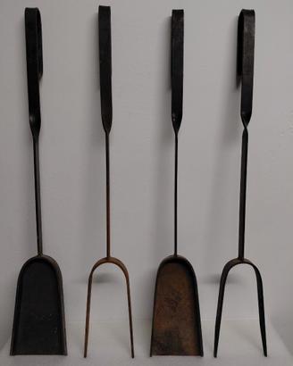 Coppia set attrezzi da camino