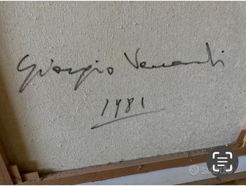 Olio su tela Quadro Naïf pittore Giorgio Venanti