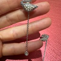 Orecchini Swarovski pendenti con cigno