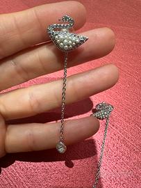 Orecchini Swarovski pendenti con cigno