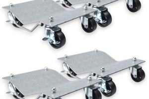 KIT 4 PEZZI CARRELLI SPOSTA AUTO MOTO POSIZIONATOR