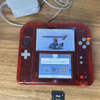Nintendo 2DS Rosso Trasparente Mario  caricatore