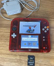 Nintendo 2DS Rosso Trasparente Mario  caricatore