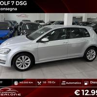 VW GOLF 7 1.6 TDI 115CV DSG 5p. FINANZIABILE