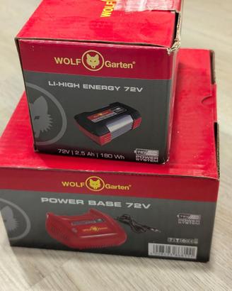 Batteria e Caricabatterie Wolf Garten 72v.