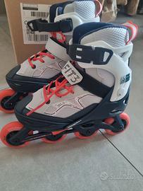 OXELO Roller fitness bambino FIT3 grigio-rosso