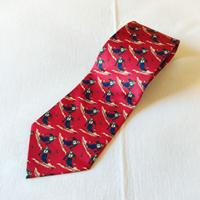 Cravatta Brunate con motivo sci, vintage anni '90