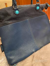 Borsa a mano blu in vera  pelle  - GABS