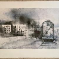 Litografia Renzo Vespignani “vagone”