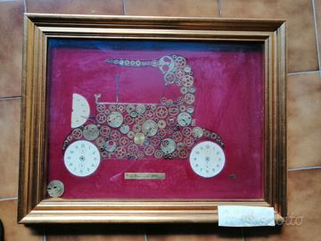 Opera su tela Rolls Royce con quadranti orolologi