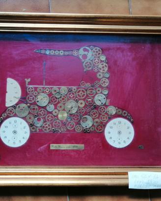 Opera su tela Rolls Royce con quadranti orolologi