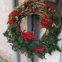 Ghirlanda natalizia decorativa con luci - 70x70 cm