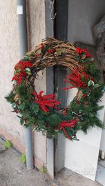 Ghirlanda natalizia decorativa con luci - 70x70 cm