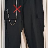 Pantalone nero, cargo uomo, tg M