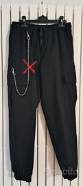 Pantalone nero, cargo uomo, tg M
