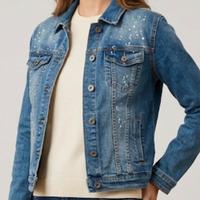 Giacca jeans con brillantini 