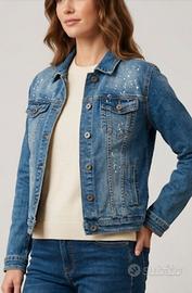 Giacca jeans con brillantini 