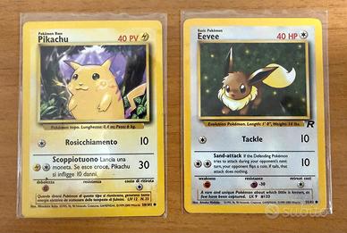Carte pokemon Pikachu e Eevee perfette
