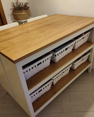 Tavolo isola cucina Ikea Tornviken e due sgabelli