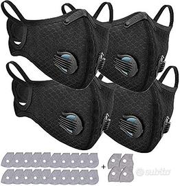 4 Mascherine filtranti per sport con 34 filtri