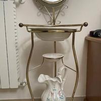 Set toilette per camera in ceramica e ferro