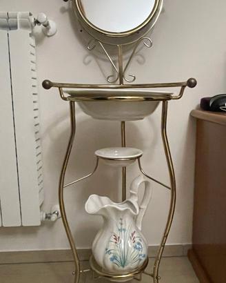 Set toilette per camera in ceramica e ferro