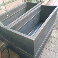 3 Vasi fioriere vasche di plastica 100x39x39