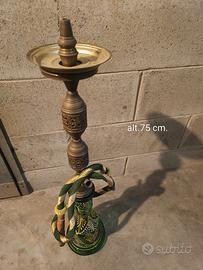 Narghilè / Shisha artigianale in vetro e metallo 