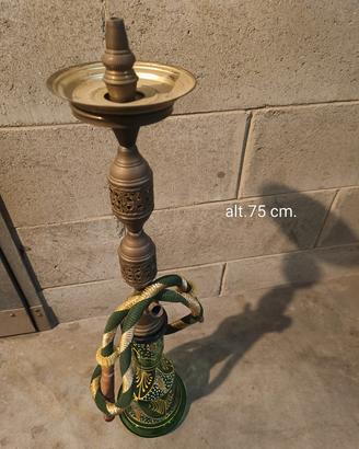 Narghilè / Shisha artigianale in vetro e metallo 