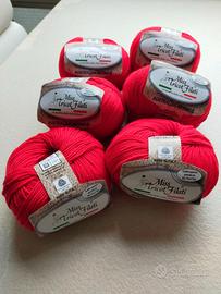 6+6 gomitoli nuovi pura lana vergine merino,