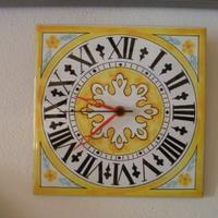 Orologio ceramica decorata Capri CM.20x20 vintage