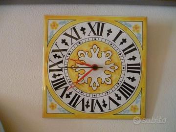 Orologio ceramica decorata Capri CM.20x20 vintage