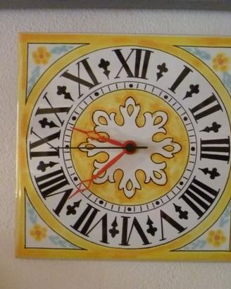 Orologio ceramica decorata Capri CM.20x20 vintage