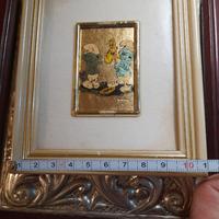 Quadretto puffi foglia oro 23k