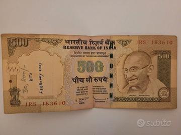 Banconota 500 Rupie India demonetizzata Gandhi – C