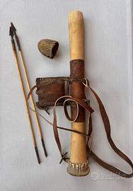 Faretra Antica Masai Kenya con 2 frecce