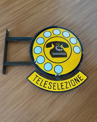 Insegna bifacciale smaltata anni '50.