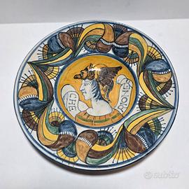 Piatto maiolica testa di Hermes CHE RIONE '800