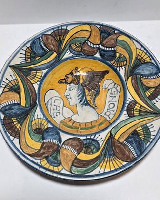 Piatto maiolica testa di Hermes CHE RIONE '800