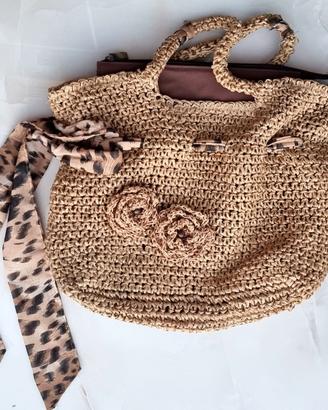 Un'incantevole borsa estiva in maglia ,Boho chic