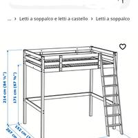 letto a soppalco con scrivania 