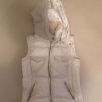 Giacca smanicata donna beige/grigio