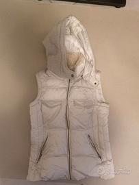 Giacca smanicata donna beige/grigio