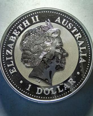 N° 1 MONETA AUSTRALIA 1 DOLLARO 2001 1 ONCIA AG