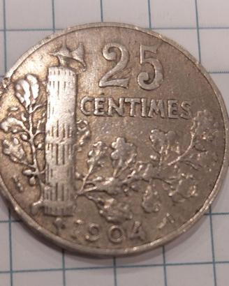 4 monete 25 centesimi del  1904 - 1905