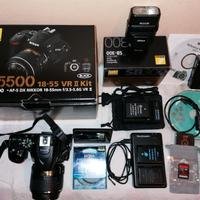 Nikon D5500+ 18-55 + Flash est.+2 filtri+4batterie