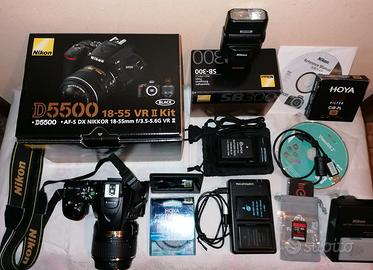 Nikon D5500+ 18-55 + Flash est.+2 filtri+4batterie