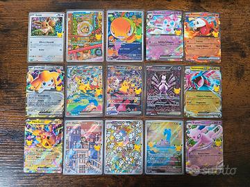 Lotto Carte Rare e Fuoriserie Pokemon 30th ita
