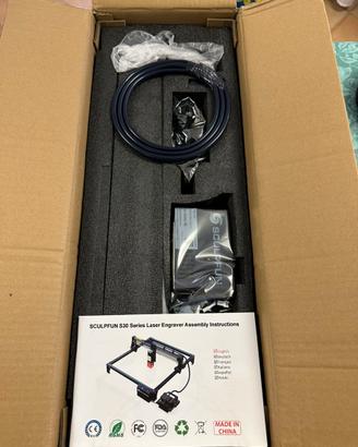 Incisore laser Sculpfun S30 5W e binario rotante